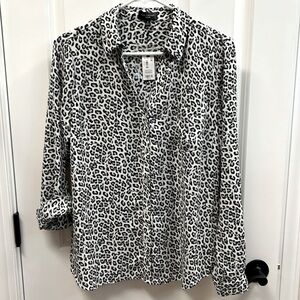The Limited Long Sleeve Leopard Print Blouse